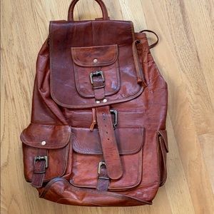 Large leather backoack